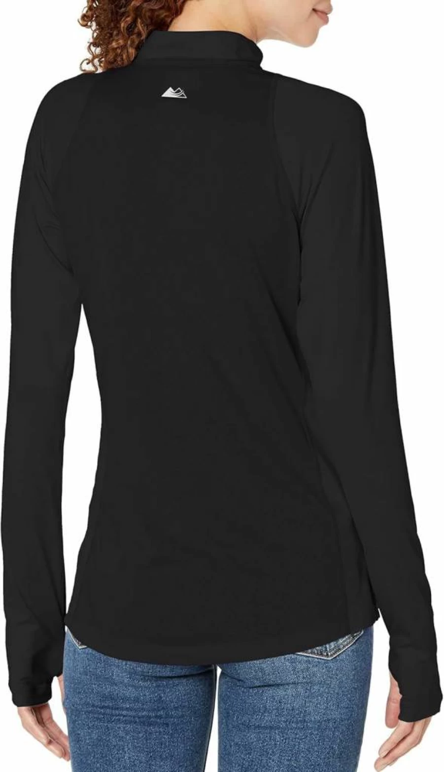 Columbia Women's Endless Trail Half-Zip Mesh Long Sleeve Shirt - Breathable Hiking Top, Black, Size Large