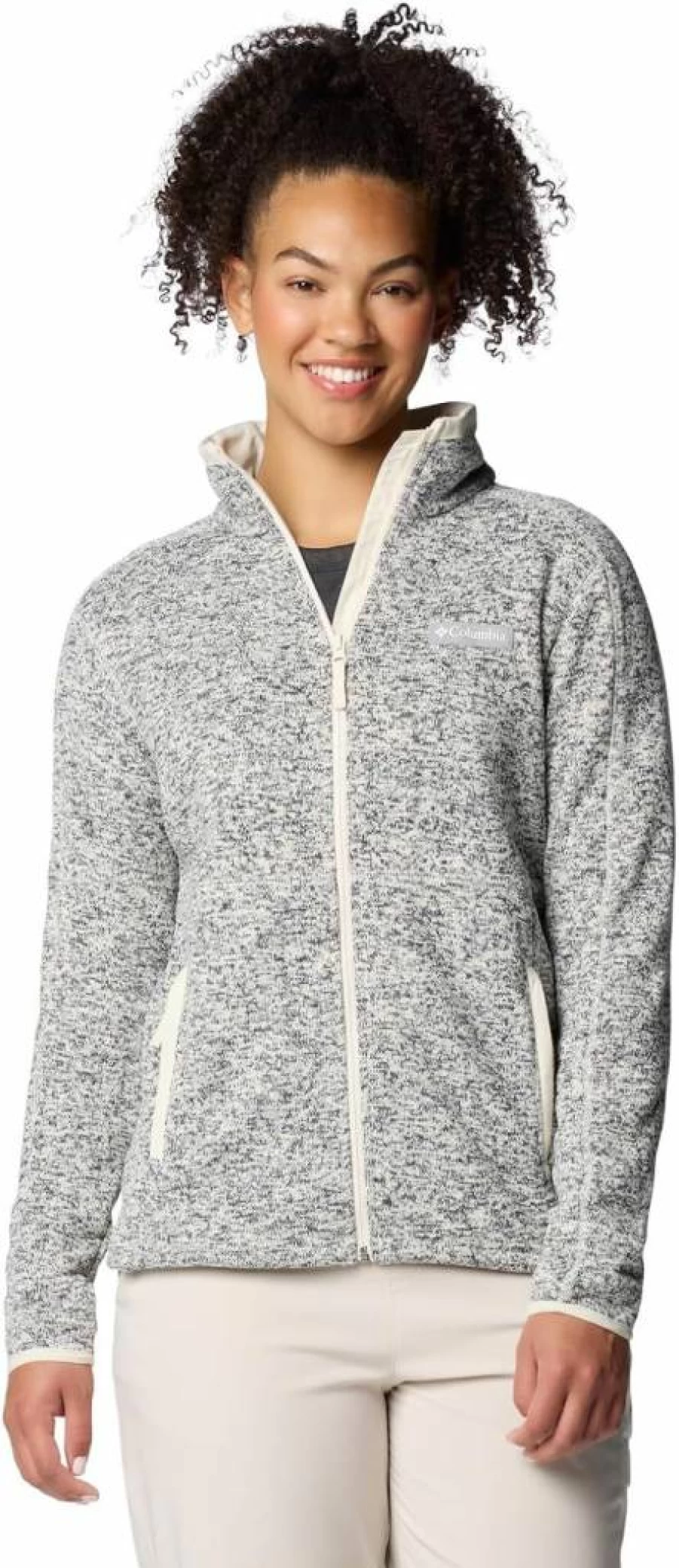 Columbia Women's Full Zip Fleece Jacket - Sweater Weather II, Light Heather Grey, Large Size, Warm Outdoor Pullover