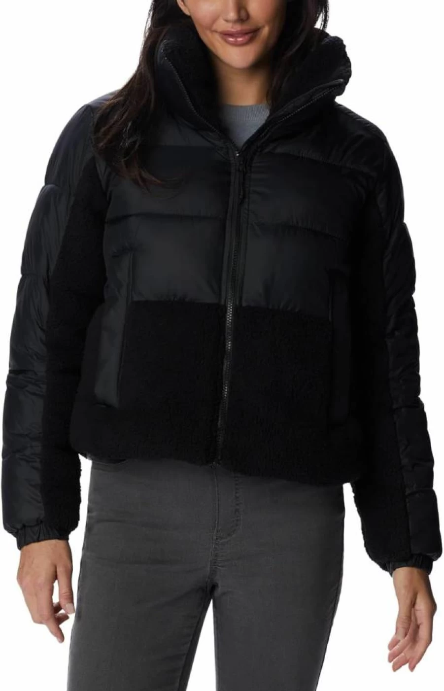 Columbia Women's Leadbetter Point II Sherpa Hybrid Jacket - Winter Fleece-Lined Water-Resistant Outerwear