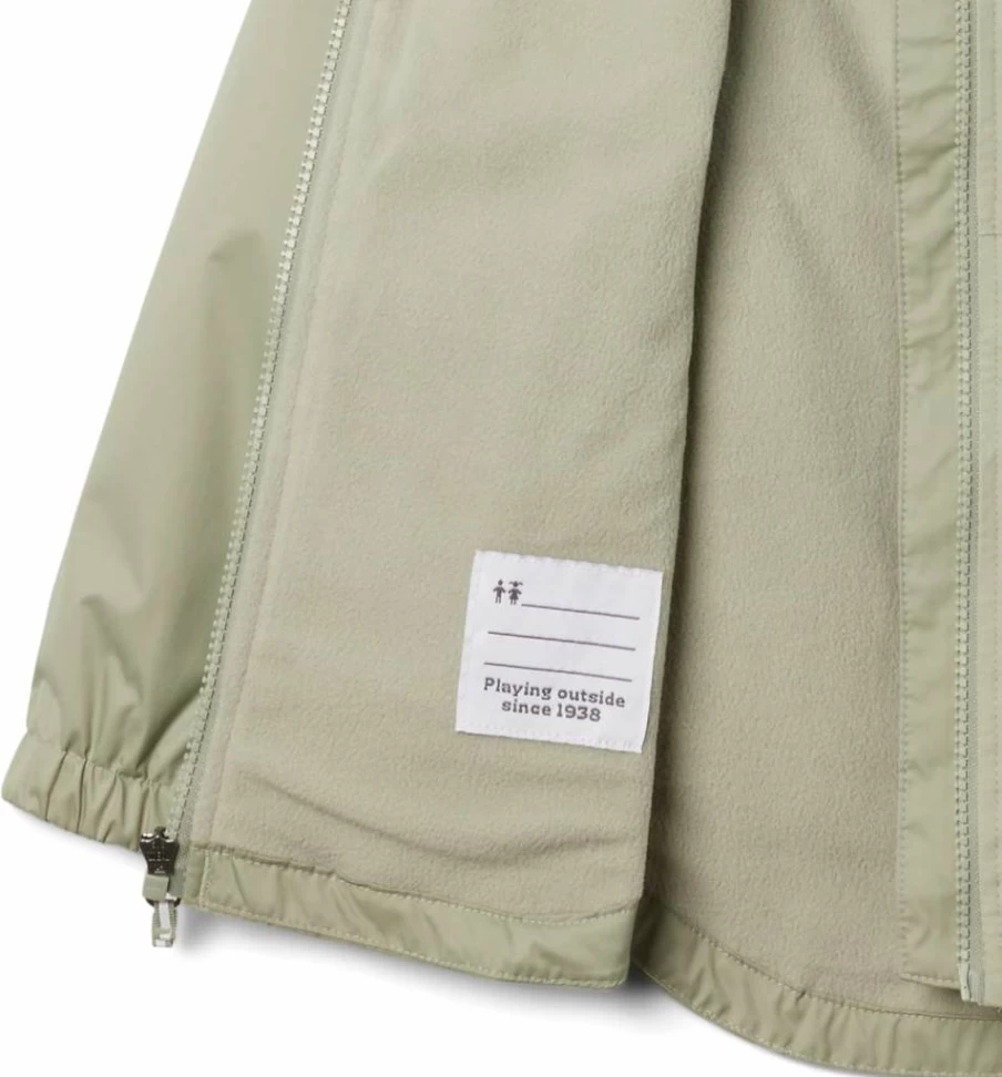 Columbia Girls' Fleece-Lined Rainy Trails II Water-Resistant Jacket for Outdoor Play