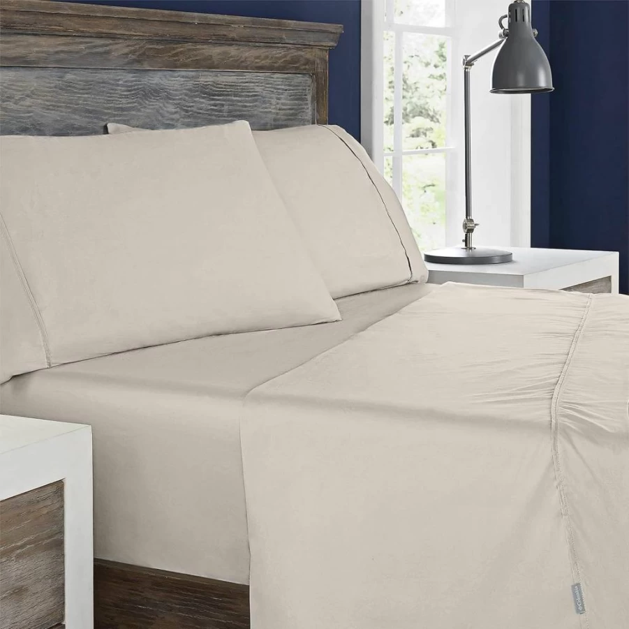 Columbia Omni-Freeze Cooling Bed Sheet Set - 4 Piece Queen Luxury Dark Mirage, Breathable & Moisture-Wicking Sateen Sheets with Pillowcases