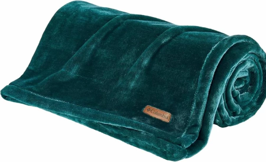 Columbia 50x60 Inch Super Soft Lightweight Throw Blanket - Cozy Flannel Plush for Bed, Couch, Camping & Travel - Dark Stone Warm Comfort for Indoor & Outdoor Use