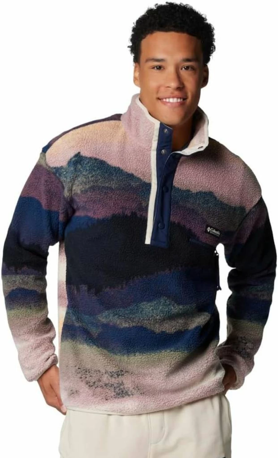 Columbia Men's Helvetia II Half-Zip Fleece Jacket - Printed Pullover for Outdoor Activities
