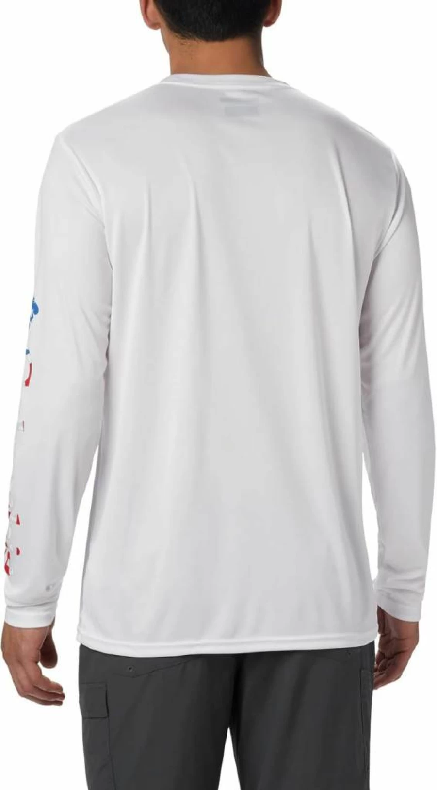 Columbia Men's Stars & Stripes PFG Long Sleeve Fishing Shirt - White, Large