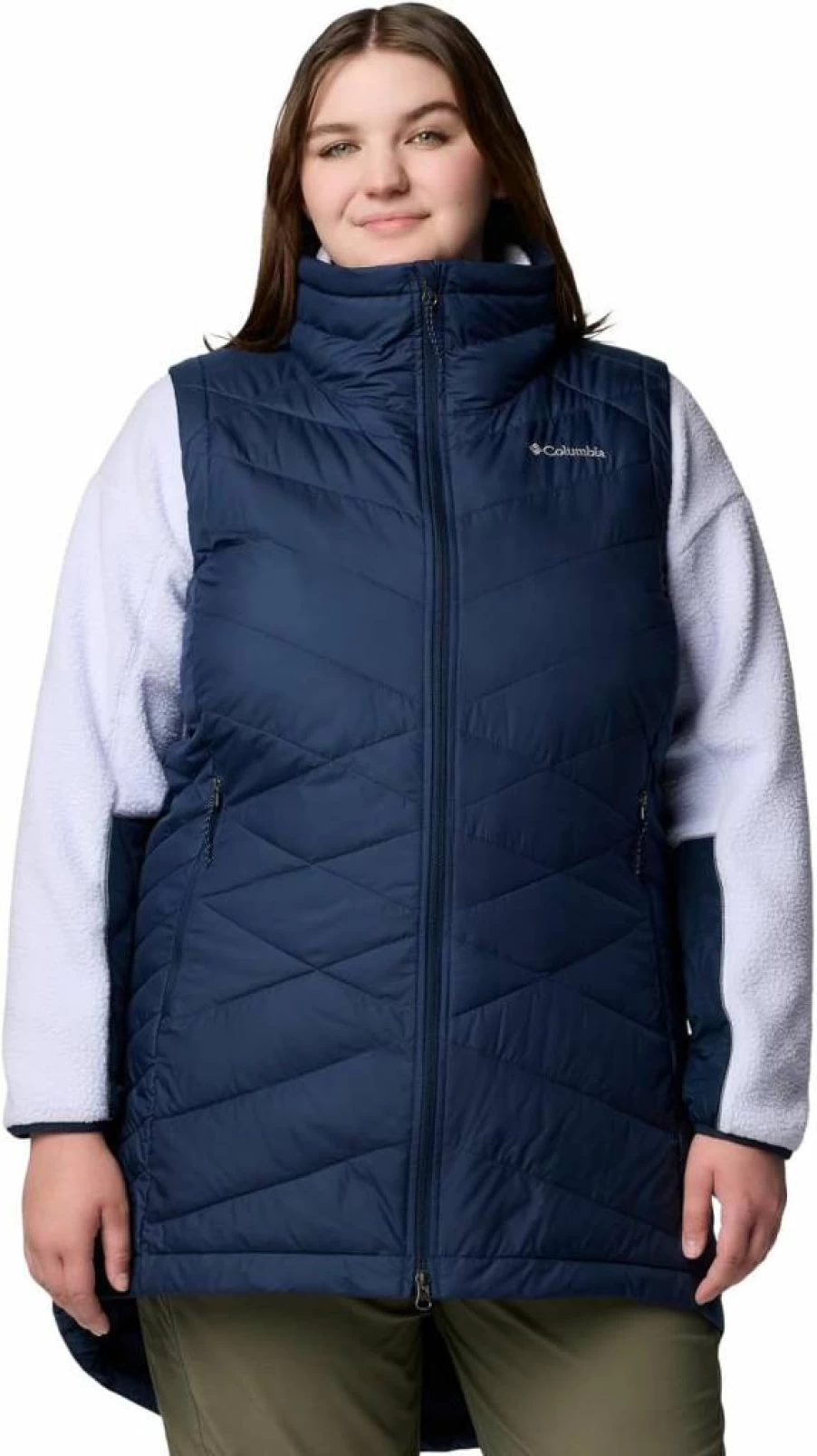 Columbia Women's Heavenly II Long Down Vest - Lightweight Insulated Winter Puffer Jacket