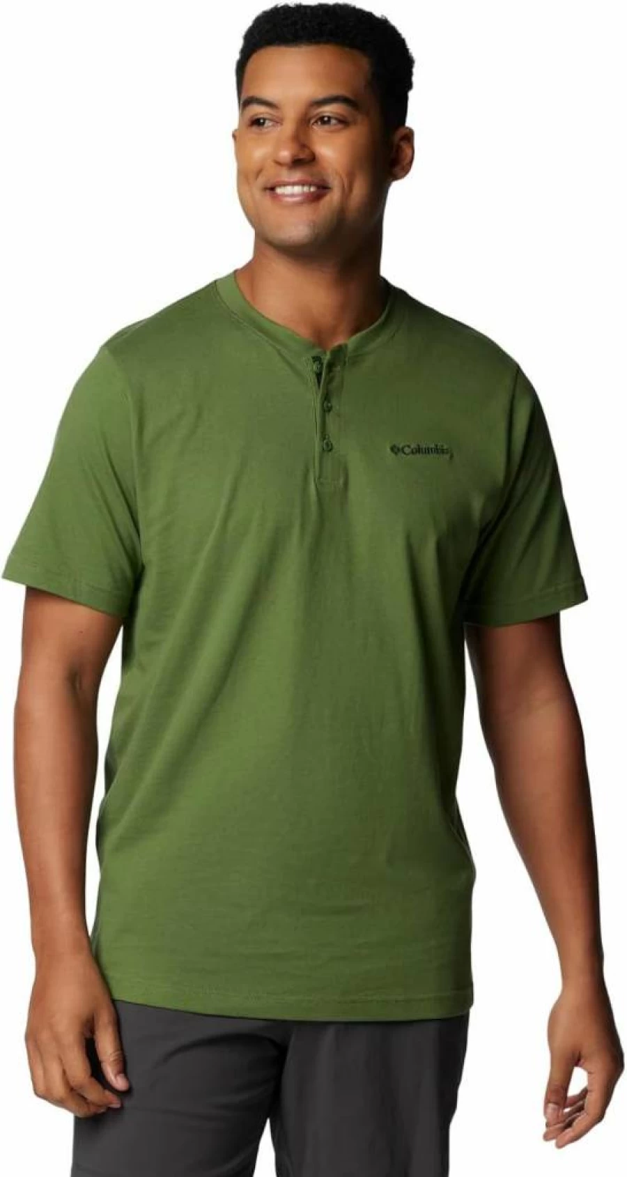 Columbia Men's Landromer II Short Sleeve Henley Shirt - Moisture-Wicking Outdoor Top for Hiking & Casual Wear