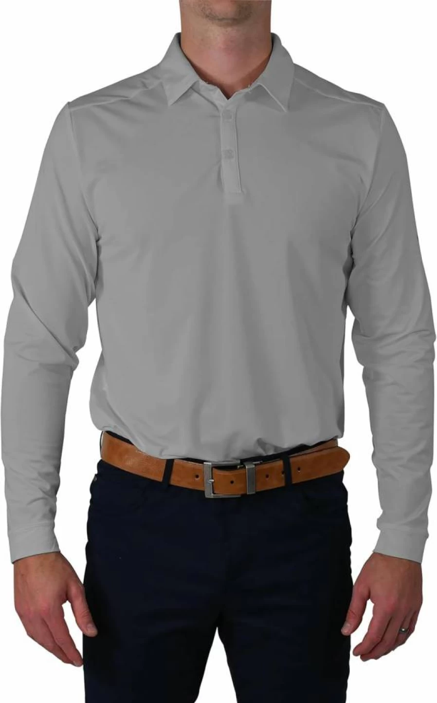 Columbia Men's Omni-Wick Performance Long Sleeve Polo Shirt - Moisture Wicking, Breathable, UV Protection, Varsity Grey, XL