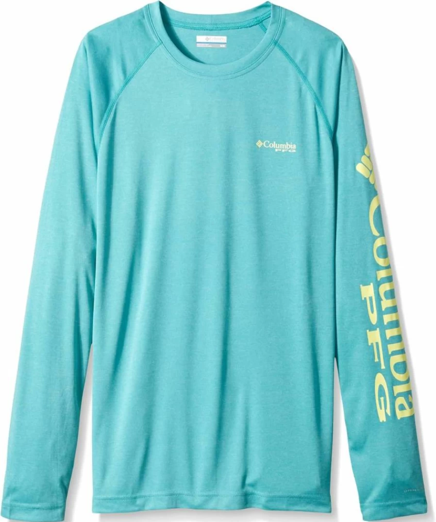 Columbia Men's PFG Terminal Tackle Heather Long Sleeve Fishing Shirt - UPF Sun Protection, Quick-Dry Performance Top