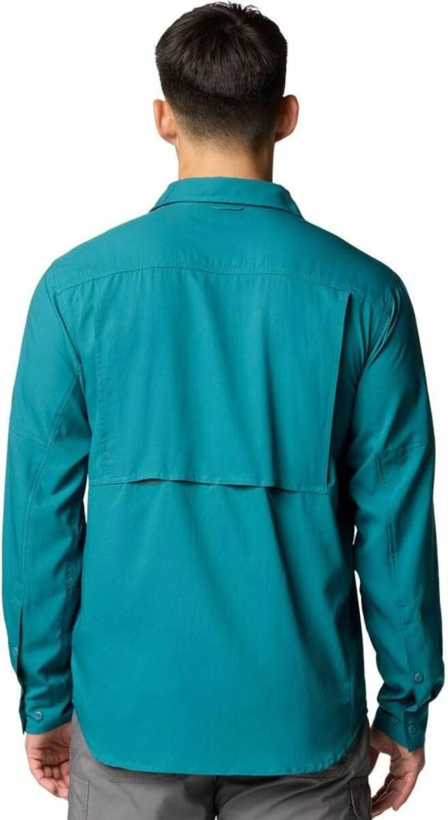 Columbia Men's Silver Ridge Utility Lite Long Sleeve Hiking Shirt - Lightweight, Quick-Dry, UPF Sun Protection - River Blue, Small