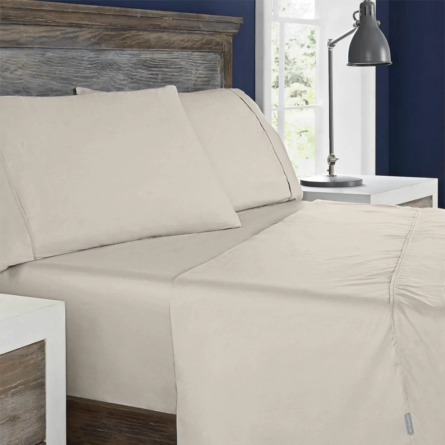 Columbia Omni-Freeze Cooling Bed Sheet Set - 4 Piece Luxury Moisture-Wicking Sateen Sheets with Pillowcases for Breathable Comfort