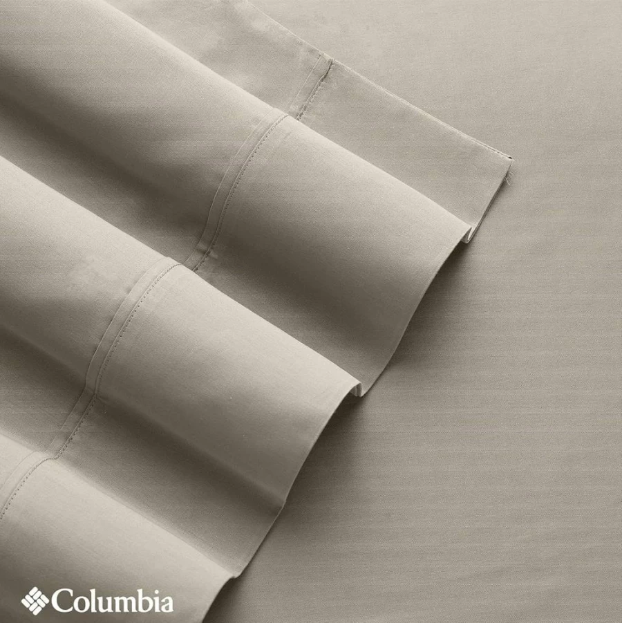 Columbia Omni-Freeze Cooling Bed Sheet Set - 4 Piece Luxury Moisture-Wicking Sateen Sheets with Pillowcases for Breathable Comfort