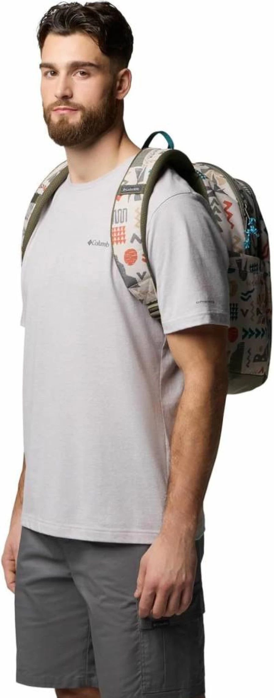 Columbia Unisex Buxton 26L Dark Stone Printed Backpack - Lightweight Travel & Outdoor Daypack