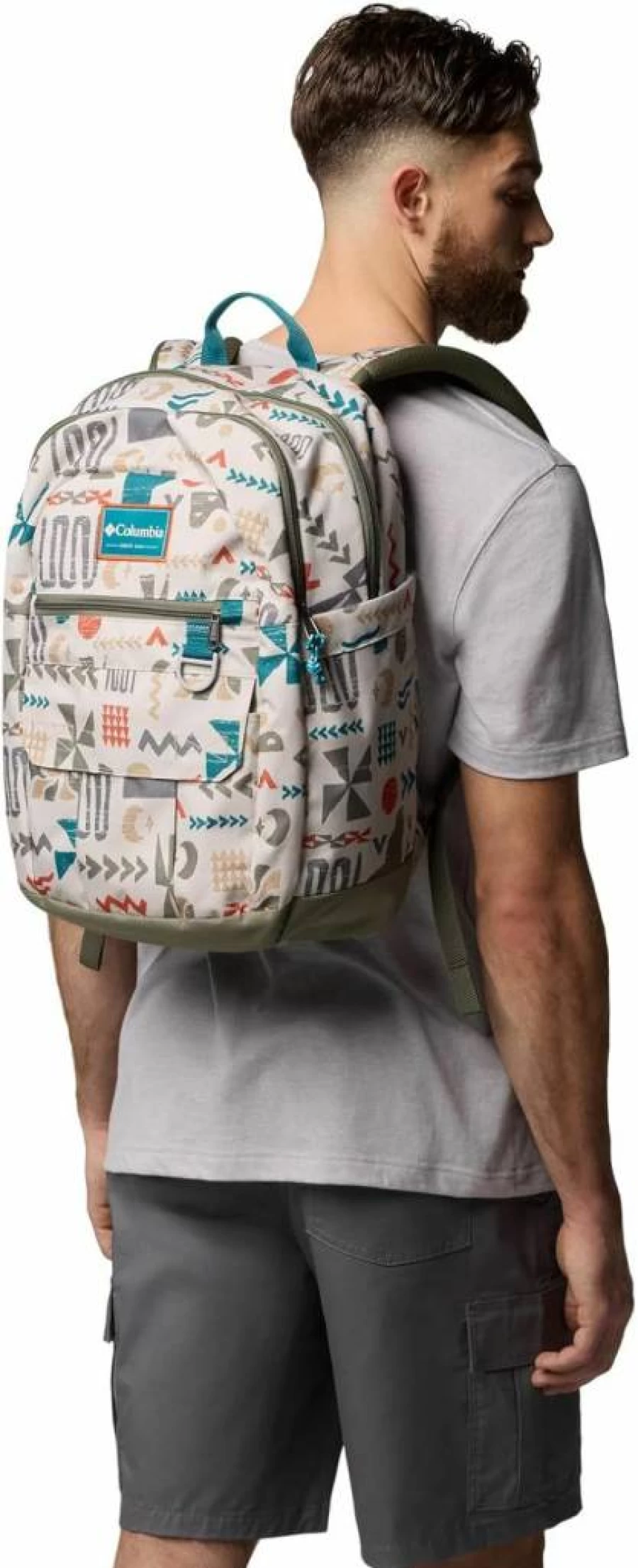 Columbia Unisex Buxton 26L Dark Stone Printed Backpack - Lightweight Travel & Outdoor Daypack