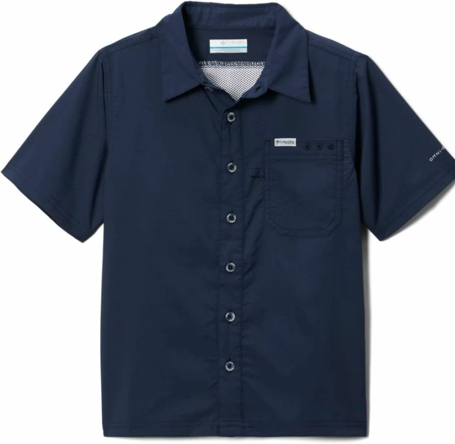Columbia Boys' Slack Tide Short Sleeve Camp Shirt - Quick-Dry, UPF Sun Protection Casual Shirt