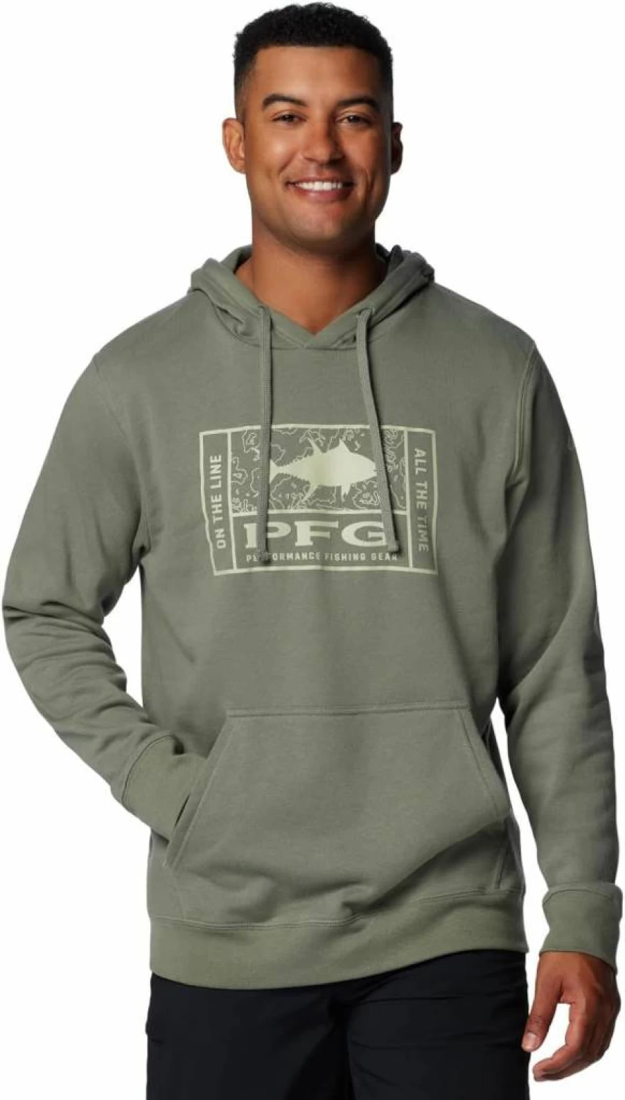 Columbia Men's PFG Hooded Sweatshirt - Lightweight Fishing & Outdoor Graphic Pullover