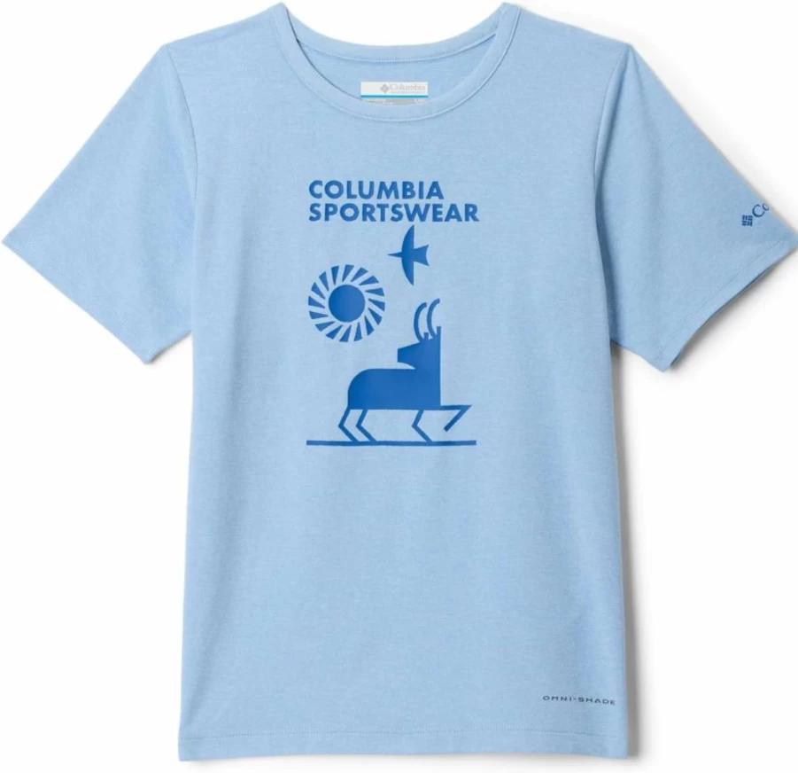 Columbia Boys' Tech Trail Short Sleeve Graphic T-Shirt - Quick-Dry & Lightweight Hiking Shirt for Kids