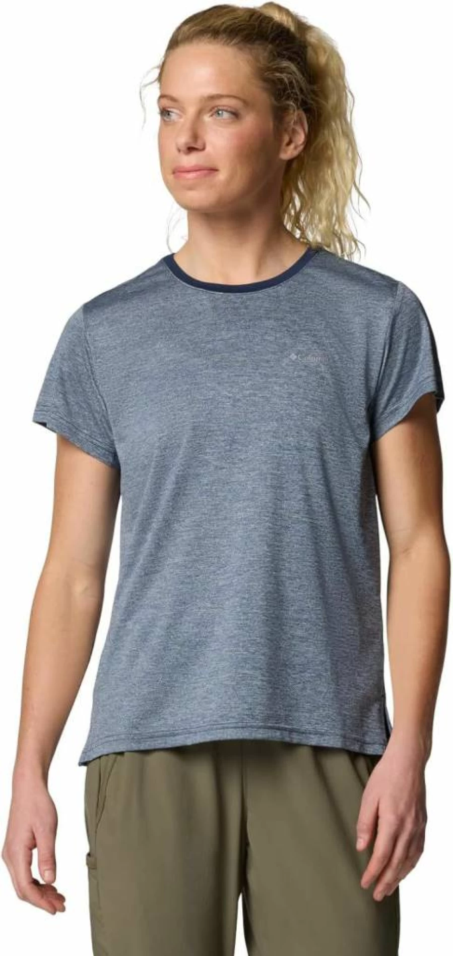 Columbia Women's Blue Vista Hill Short Sleeve Crew Neck T-Shirt - Lightweight Hiking & Outdoor Top