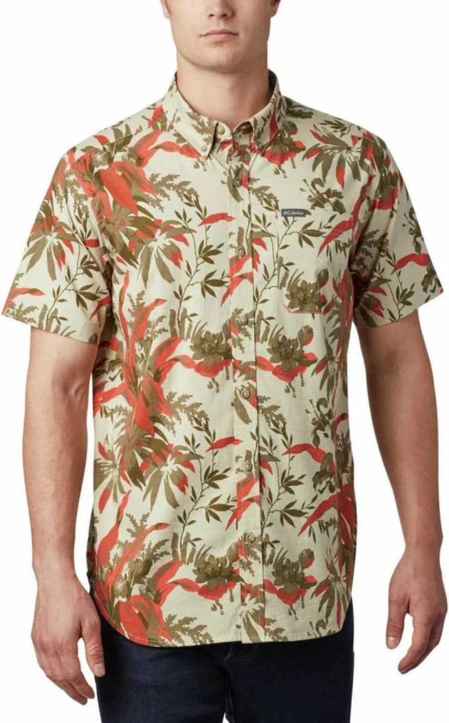 Columbia Men's Rapid Rivers Short Sleeve Shirt - Quick-Dry Printed Casual Outdoor Shirt