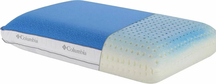 Columbia King Size Cooling Gel Memory Foam Pillow - Breathable Orthopedic Support with Removable Washable Cover for Neck Pain Relief & Temperature Regulation