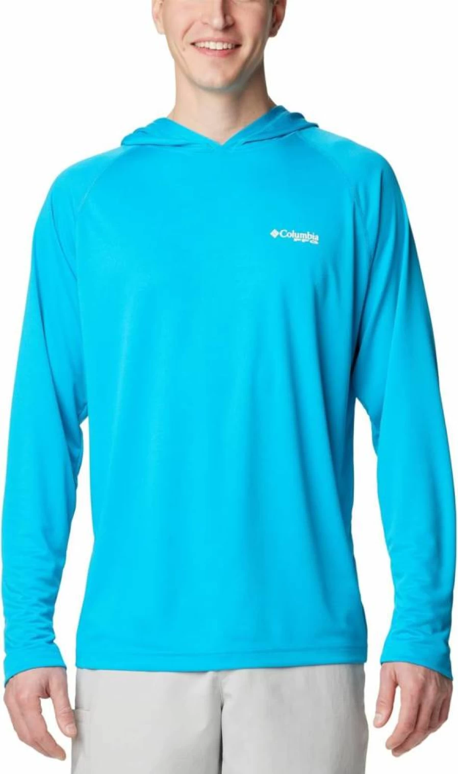 Columbia Men's PFG Solar Stream Hoodie - UPF Sun Protection, Lightweight & Breathable, Ocean Blue, X-Large Fishing Hoodie