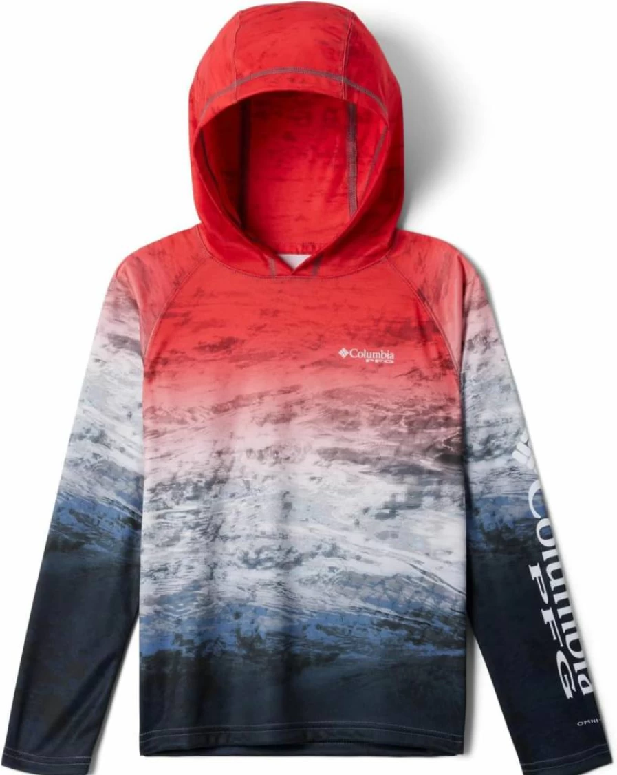 Columbia Boys' Super Terminal Tackle Hooded Jacket - Lightweight Water-Resistant Fleece Pullover for Outdoor Activities