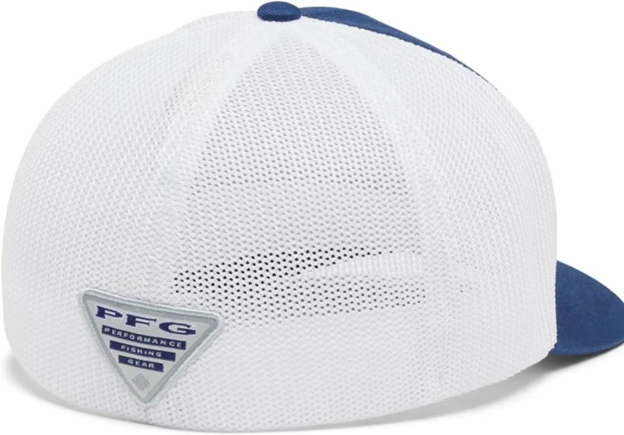 Columbia PFG Leather & Mesh Fishing Hat with Flag Design - Sun Protection Ball Cap