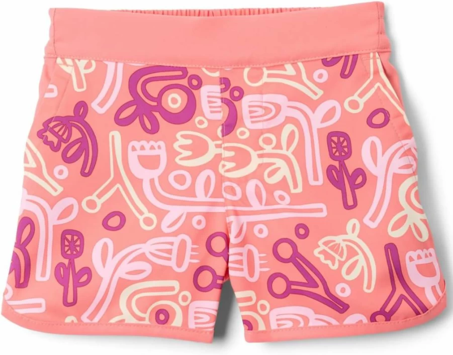 Columbia Girls' Sandy Shores Printed Swim Shorts - Quick-Dry Beach Board Shorts for Active Kids