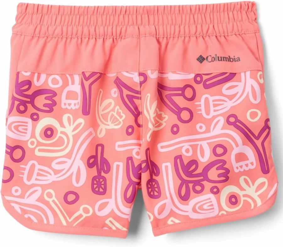 Columbia Girls' Sandy Shores Printed Swim Shorts - Quick-Dry Beach Board Shorts for Active Kids