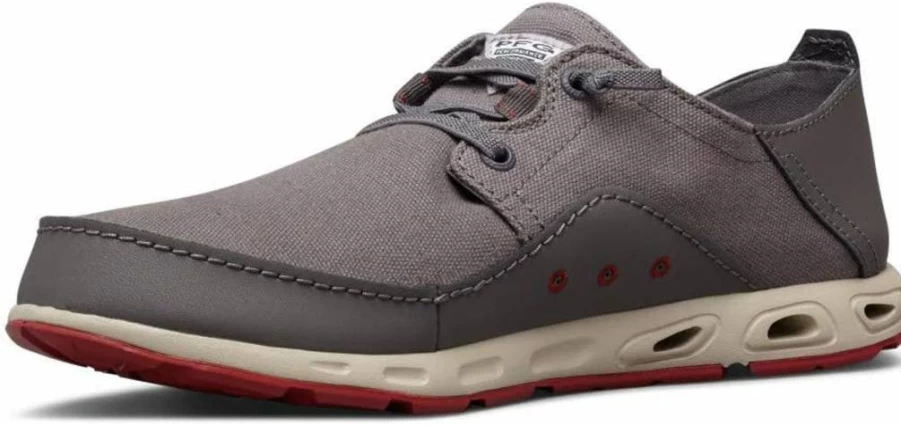 Columbia Men's Bahama Vent PFG Boat Shoes - Lightweight & Breathable Fishing Footwear, City Grey/Gypsy, Size 11