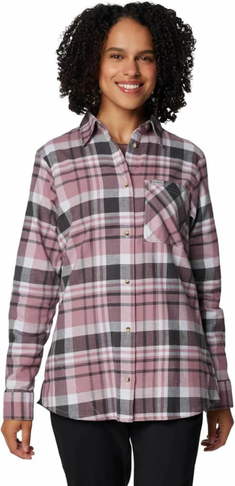 Columbia Women's Calico Basin Flannel Shirt - Soft Long Sleeve Plaid Button-Up Shirt for Women