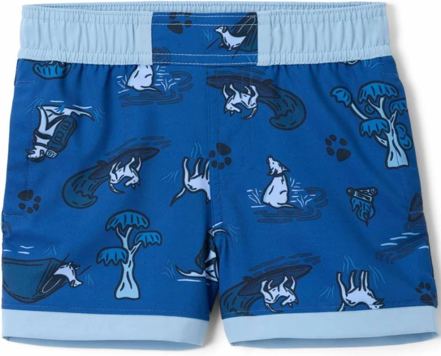Columbia Boys' Sandy Shores Quick-Dry Swim Trunks with Fun Print - UPF Sun Protection