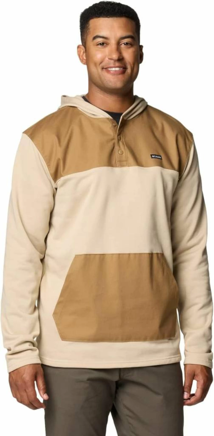 Columbia Men's Pitchstone Overlay Hoodie - Lightweight Water-Resistant Fleece Pullover with Adjustable Hood