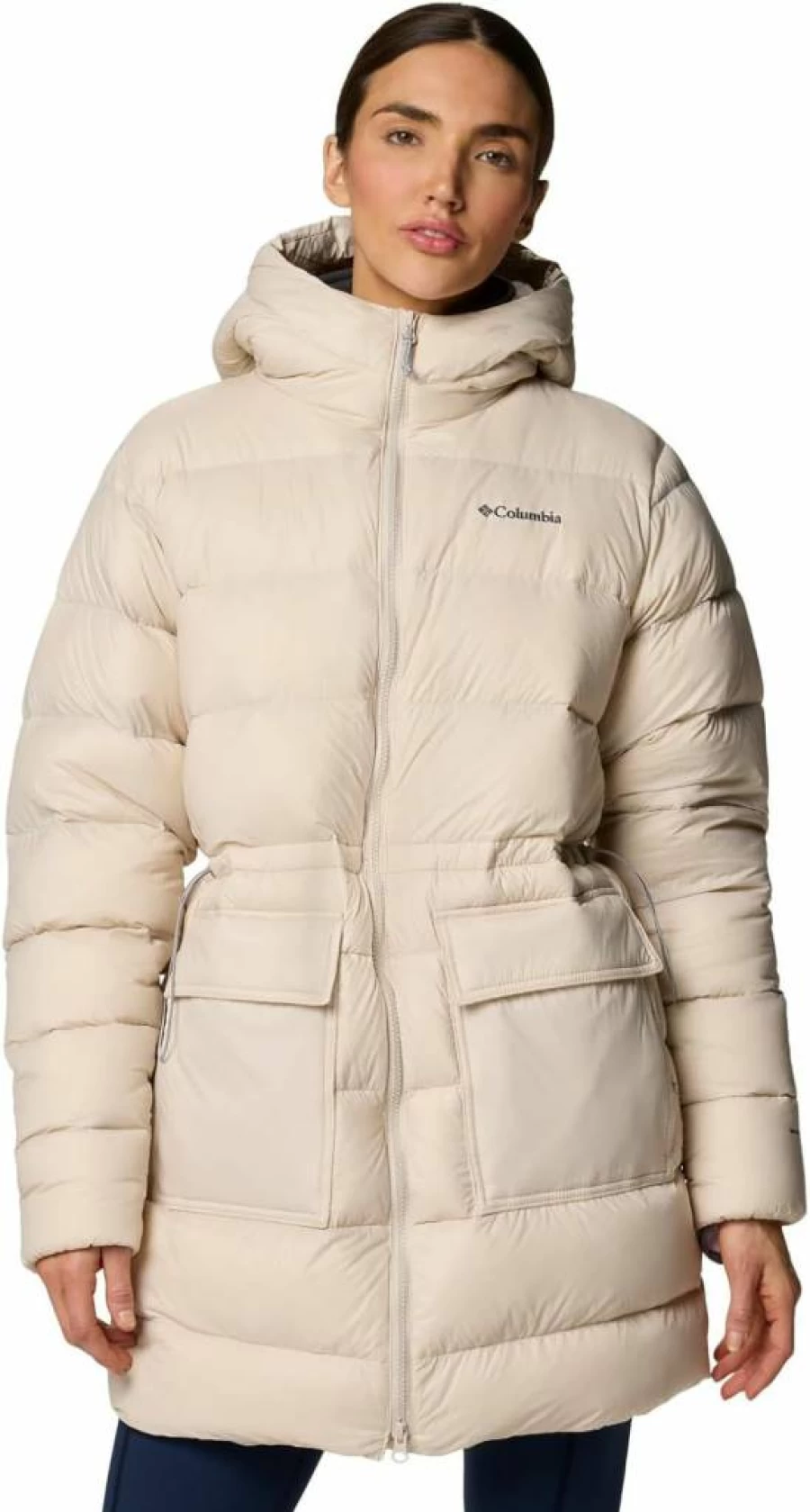 Columbia Women's Harmony Falls Mid-Length Water-Resistant Down Jacket for Cold Weather