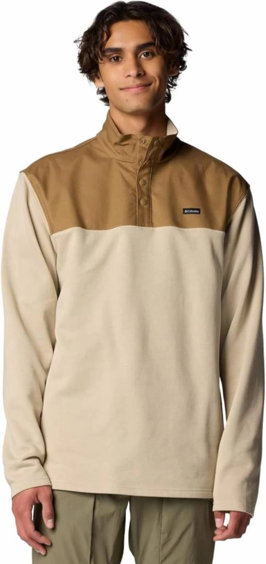 Columbia Men's Pitchstone Overlay Half Snap Fleece Jacket - Lightweight Hiking & Outdoor Pullover