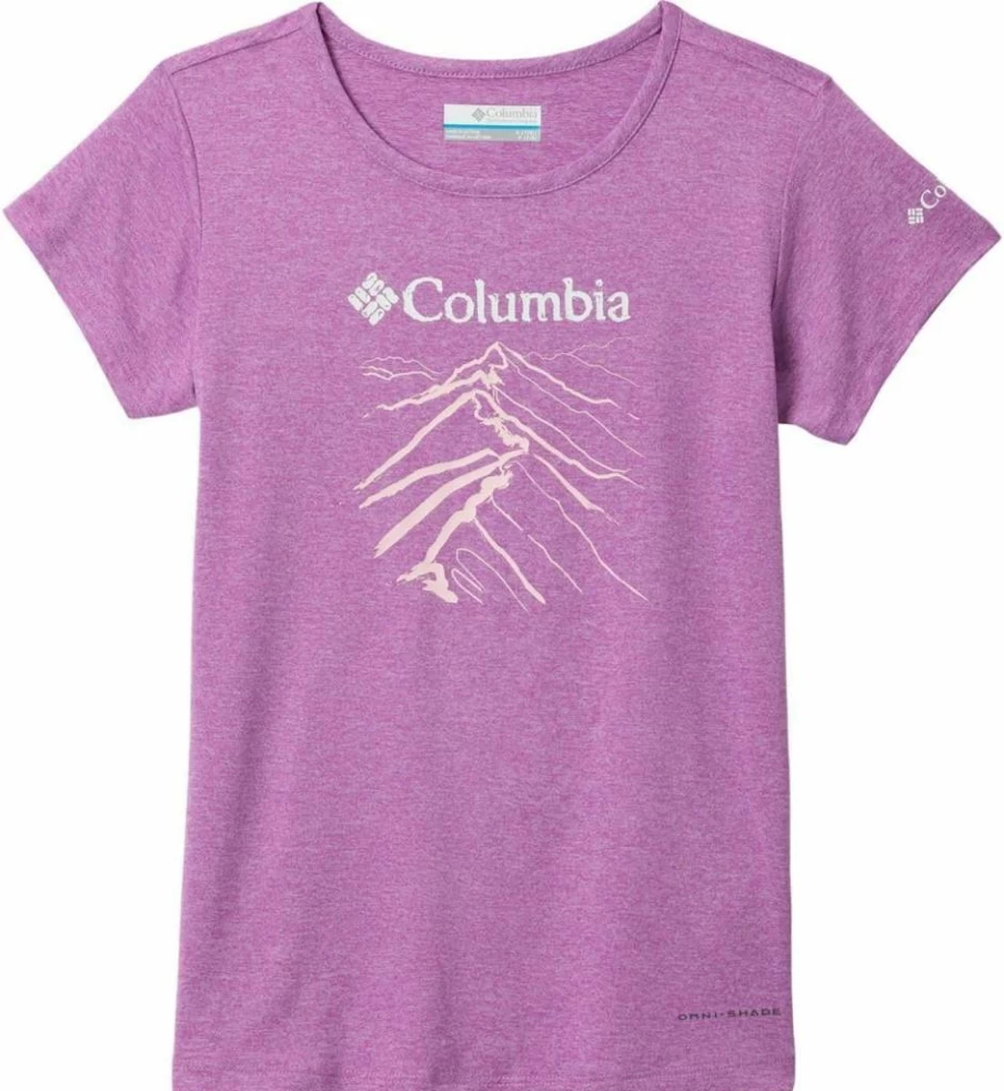 Columbia Girls' Tech Trail Short Sleeve Graphic T-Shirt - Moisture-Wicking & UV Protection