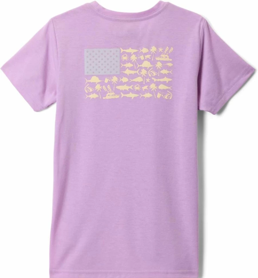 Columbia Girls' PFG Short Sleeve Graphic T-Shirt - Sun Protection Fishing Tee for Kids