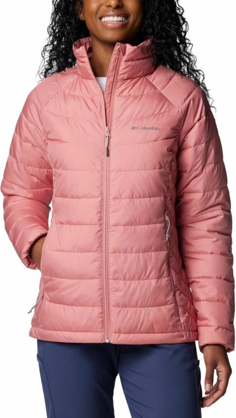 Columbia Women's Powder Lite II Full Zip Jacket - Lightweight Winter Jacket, Pink Agave, Small, Water-Resistant Hiking Coat