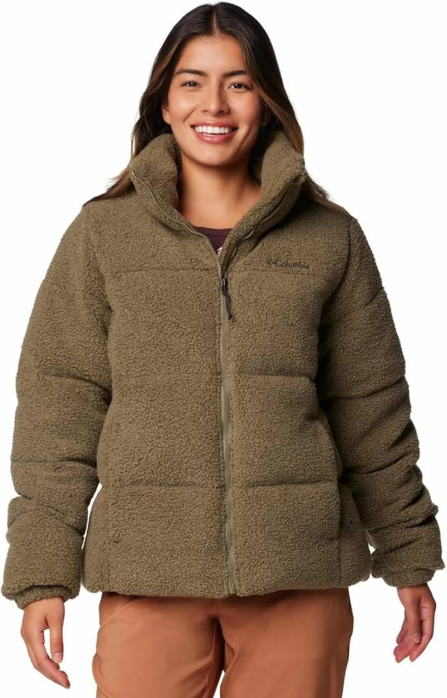 Columbia Women's Puffect Sherpa Jacket - Warm Fleece-Lined Winter Coat for Outdoor Activities