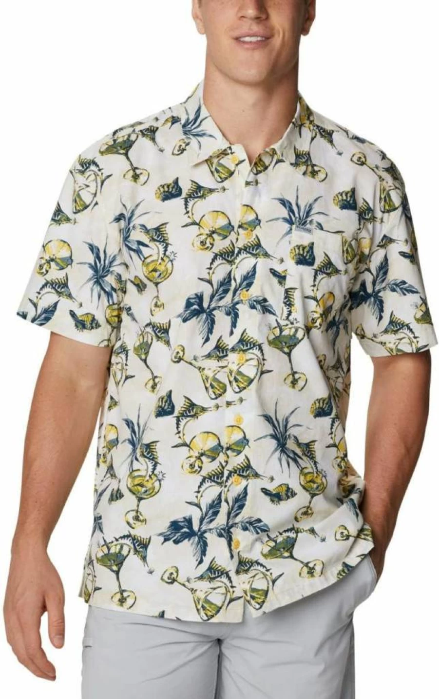 Columbia Men's PFG Bahama II Short Sleeve Fishing Shirt - UPF Sun Protection, Quick-Dry Performance Top