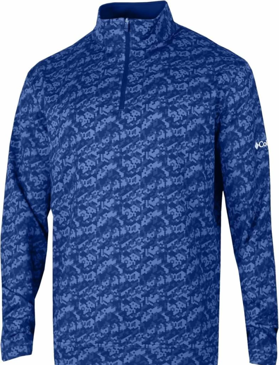 Columbia Men's Omni-Wick Golf Pullover - Moisture-Wicking Printed Wickhams Hills Sweatshirt