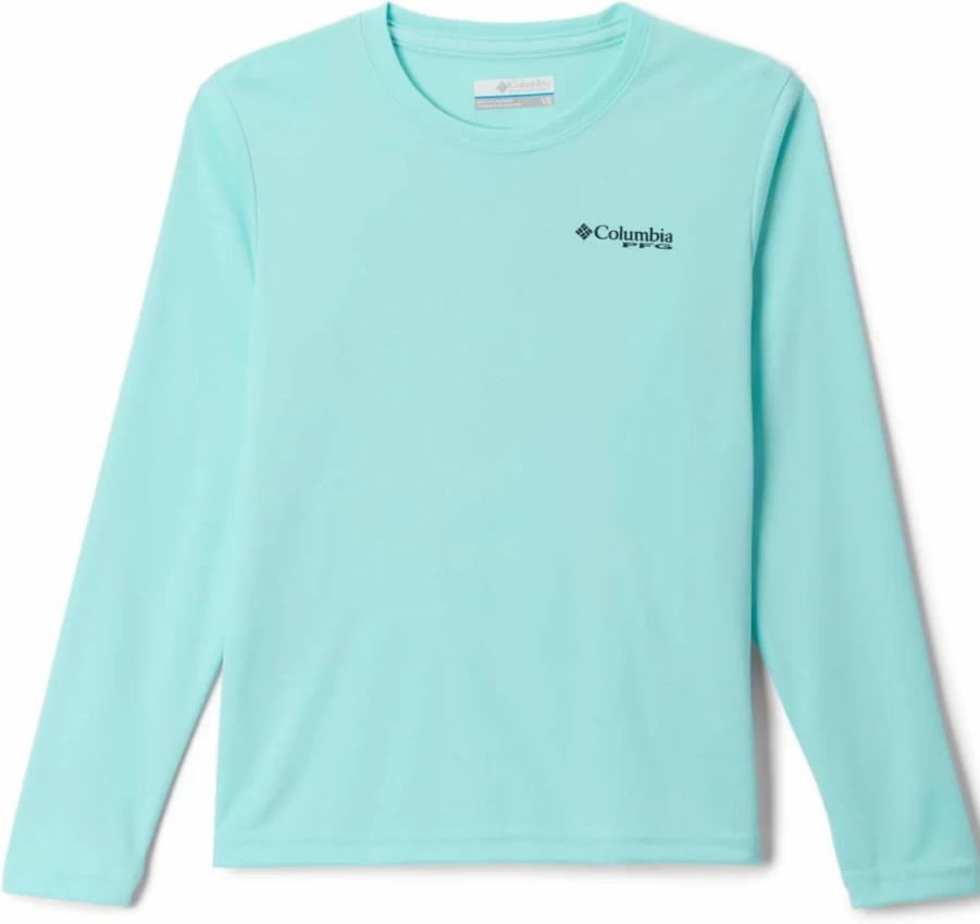 Columbia Boys' Terminal Tackle PFG Fishing Shirt - Fins and Stripes Quick-Dry Performance Top