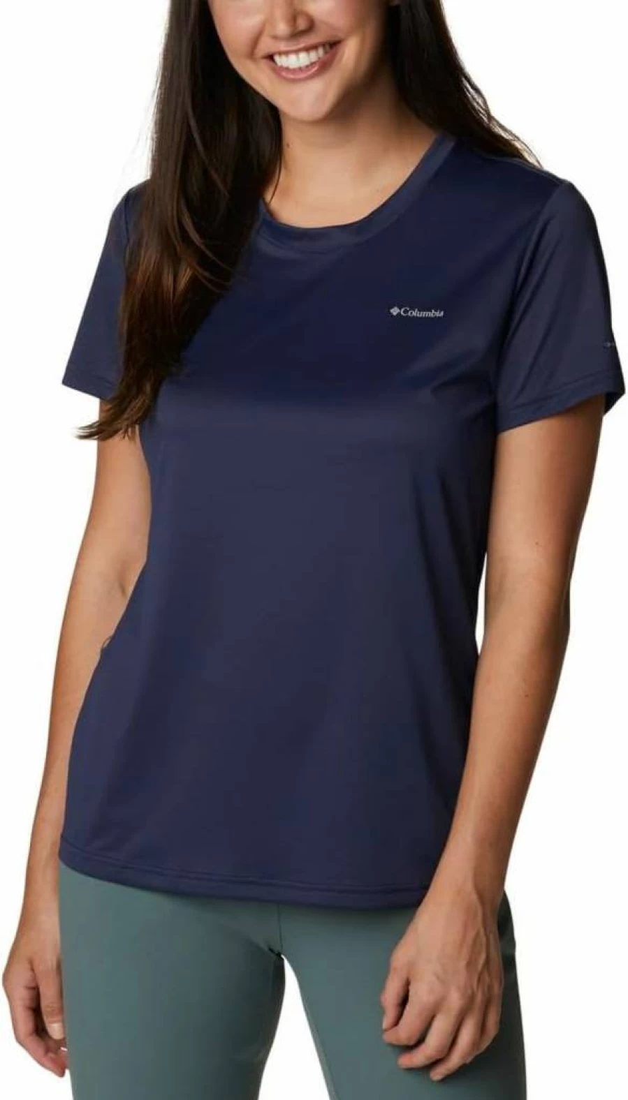 Columbia Women's Nocturnal Medium Short Sleeve Hiking Shirt - Moisture-Wicking Crew Neck Top for Outdoor Adventures