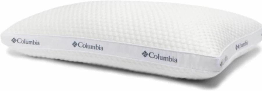 Columbia Cooling Side Sleeper Pillow - Breathable Ice Fiber Cover, Hypoallergenic Down Alternative, Supportive Standard/Queen Size, White